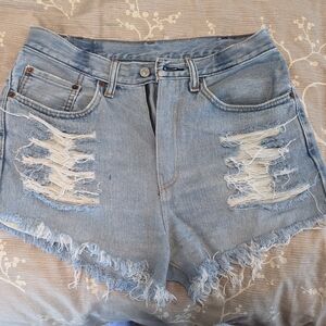Distressed Denim Women Shorts